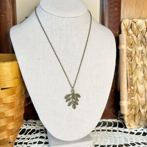Antique‎ Bronze Fern & Pinecone Pendant Necklace